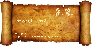 Harangi Máté névjegykártya